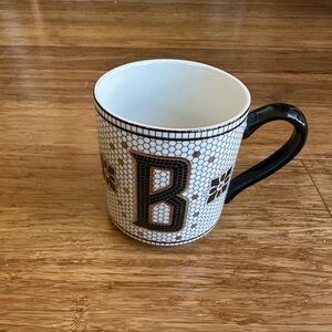 NWT ANTHROPOLOGIE The Bistro Tile Stoneware Mug: Monogram Edition